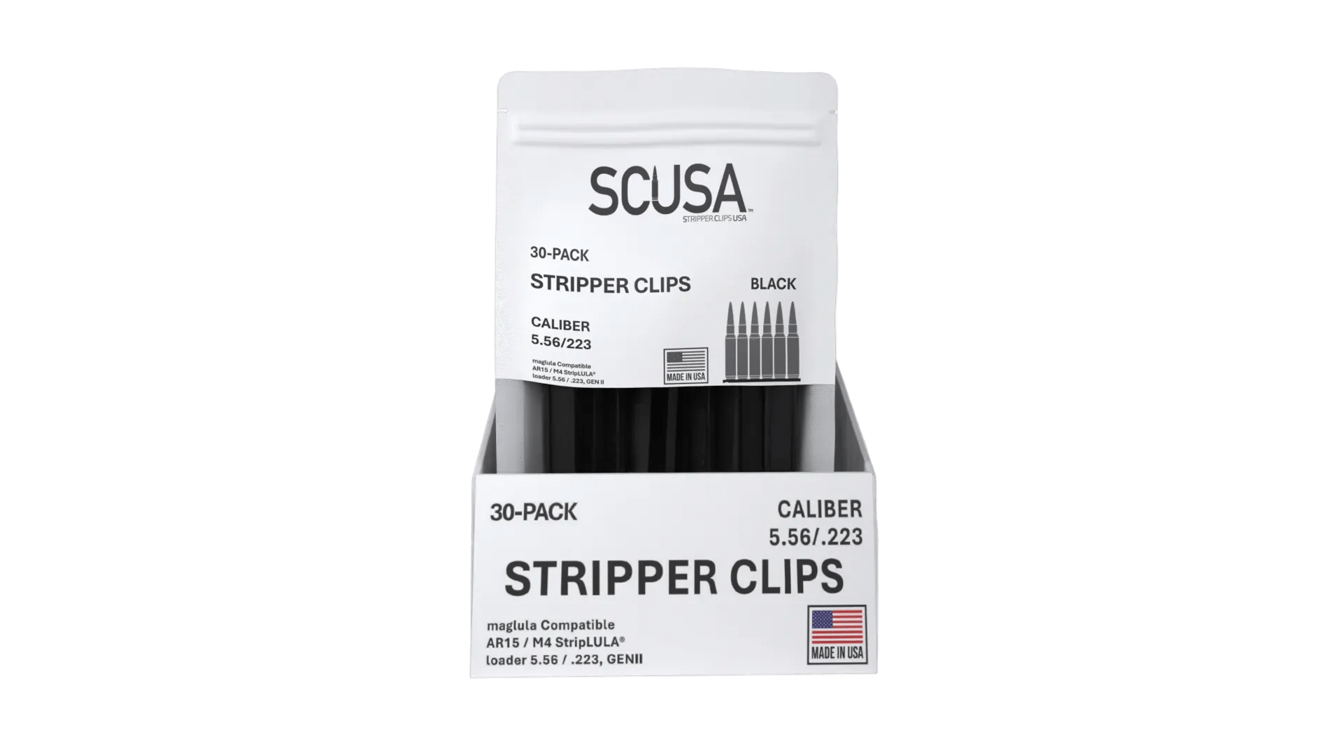 SCUSA™ Polymer 5.56 Stripper Clips Dealer Case | + Display