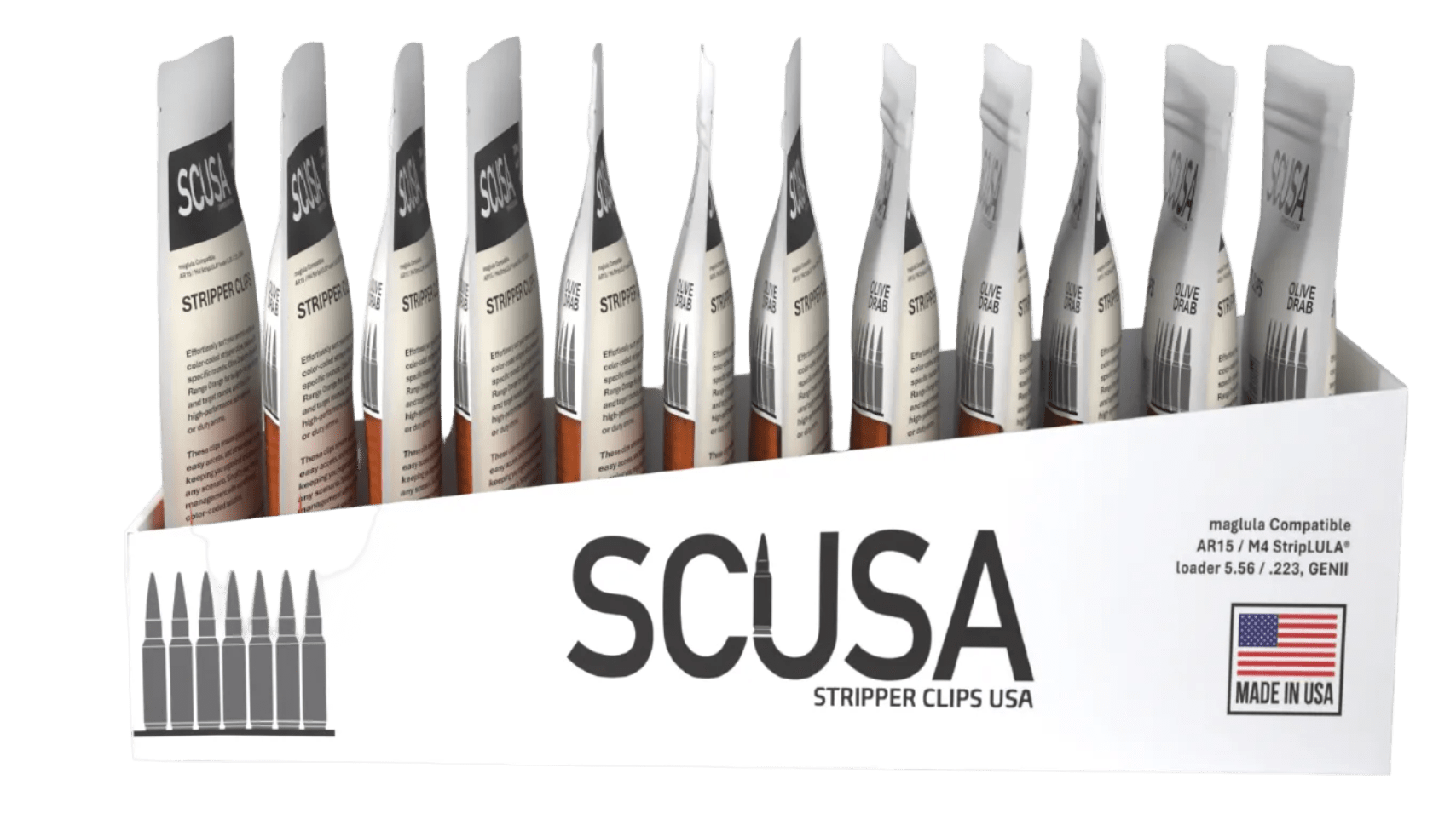 SCUSA™ Polymer Stripper Clips – Orange | Dealer Case